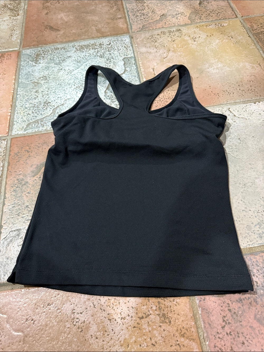 Nike Black Racerback Athletic Tank with White Swoosh - Picture 2 of 4